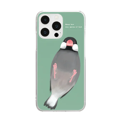 いつも手の中に文鳥を。【桜文鳥ver.】 Clear Smartphone Case