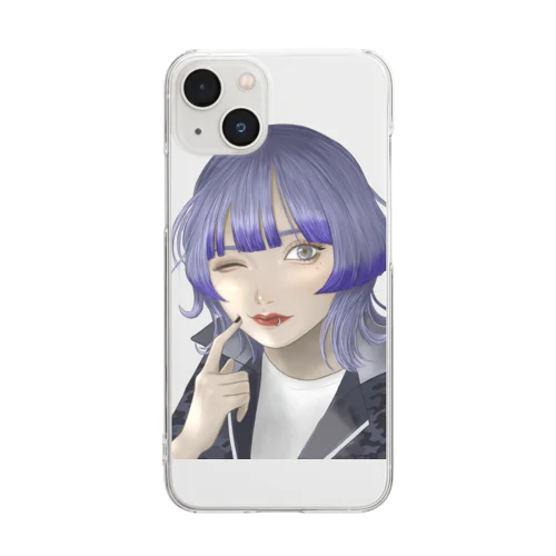 お顔つよつよちゃん【指描き】 Clear Smartphone Case