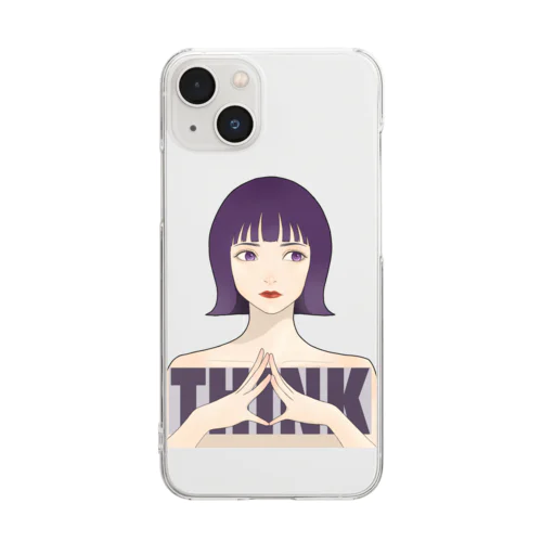 考える女の子 Clear Smartphone Case