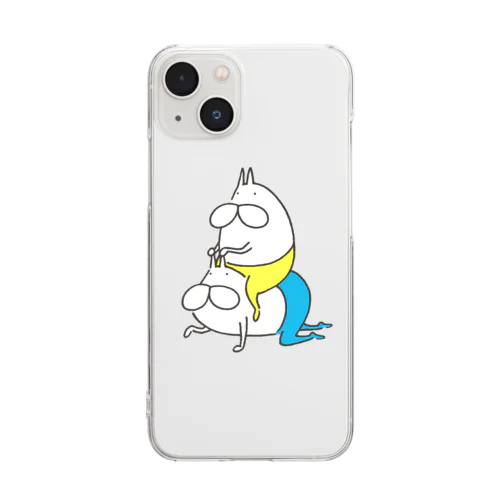 ねこタイツの移動 Clear Smartphone Case