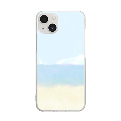 水彩画風海辺 Clear Smartphone Case