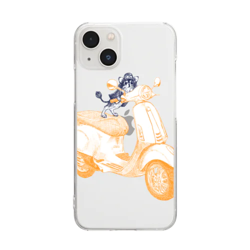 チワワのすっちゃんバイクに乗る Clear Smartphone Case