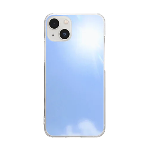 青空、太陽、雲 Clear Smartphone Case