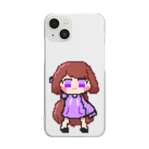 ドット絵アビー(紫) Clear Smartphone Case