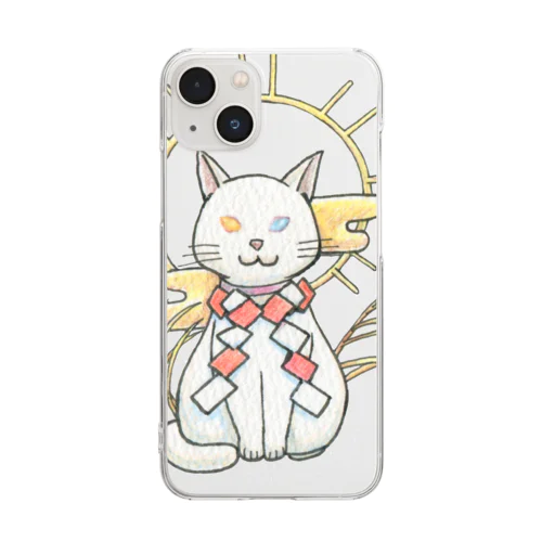 天照白猫神 Clear Smartphone Case