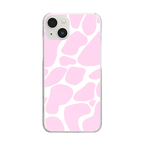 ピンク牛柄/pink cow pattern  Clear Smartphone Case