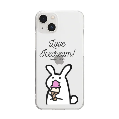 アイスを愛す/There is no love sincerer than the love of food. Clear Smartphone Case