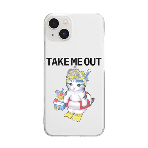 つれてけ猫 Clear Smartphone Case