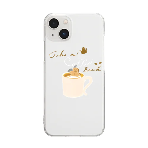 coffee time(コーヒー白字) Clear Smartphone Case