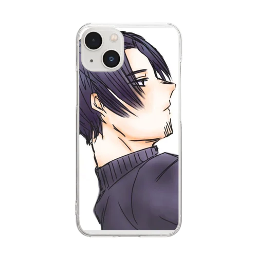 センター分け男子 Clear Smartphone Case