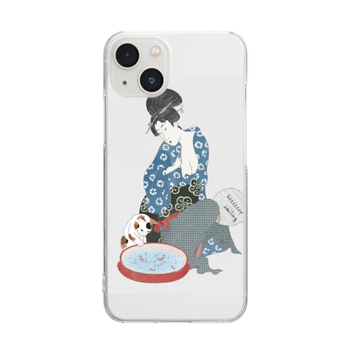 猫と金魚 Clear Smartphone Case