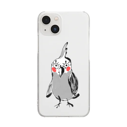 オカメインコのプーちゃん絵 Clear Smartphone Case