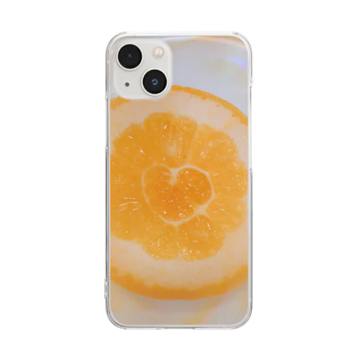 ♡オレンジ Clear Smartphone Case