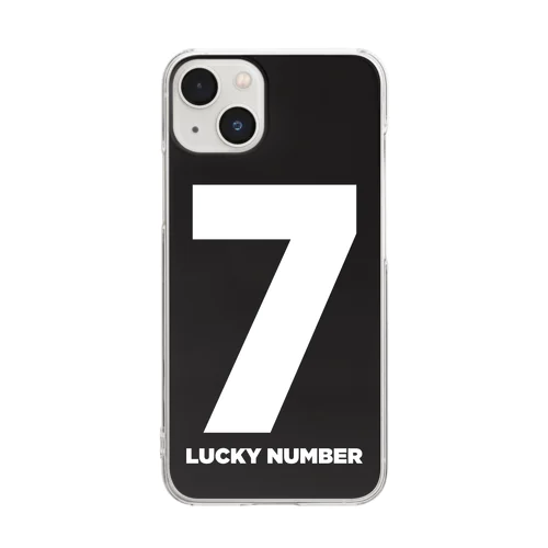 7_LUCKY NUMBER-Black クリアスマホケース