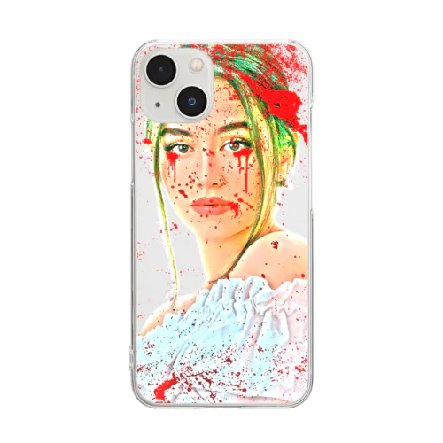 Blood-stained woman Clear Smartphone Case