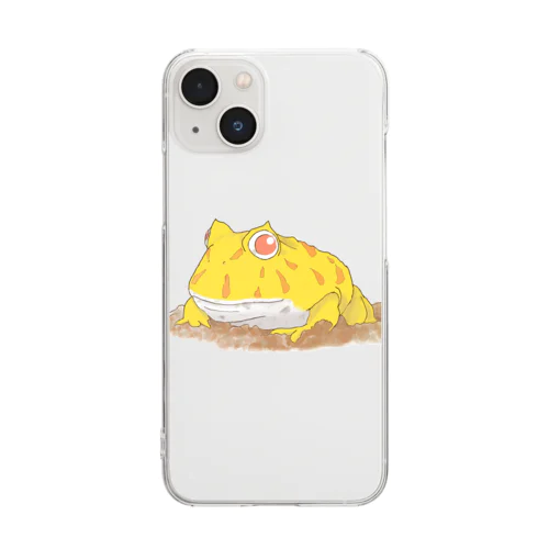 ライムグリーン🐸ツノガエル Clear Smartphone Case