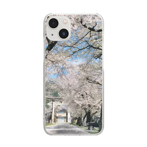 桜のトンネル Clear Smartphone Case