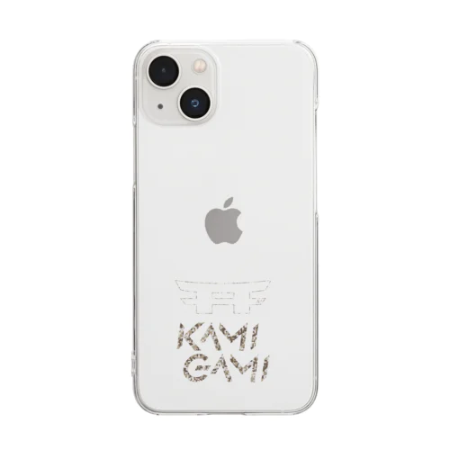 『KAMI-GAMI』logo カモフラ クリアスマホケース