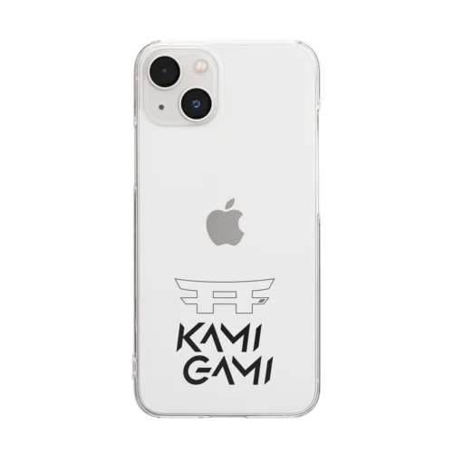 『KAMI-GAMI』logo ブラック Clear Smartphone Case