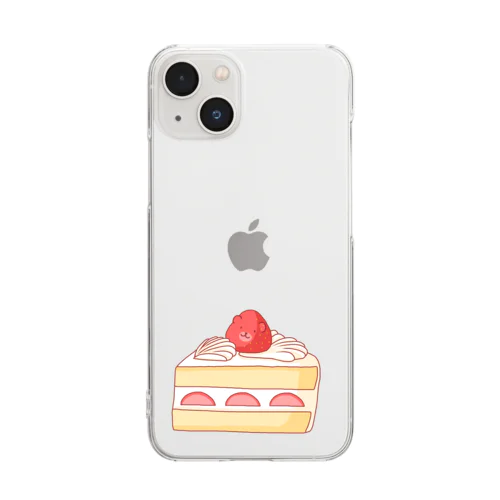 ショートケーキのほほえみくまさん Clear Smartphone Case