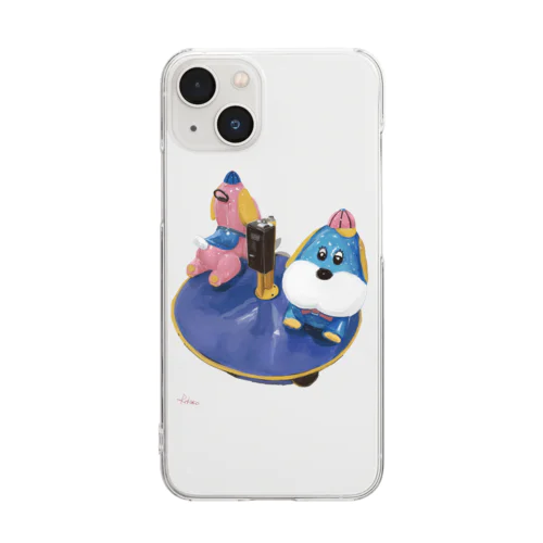 くるくるわんこ Clear Smartphone Case