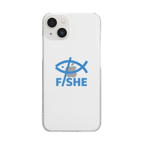 $FISHE Print Blue Clear Smartphone Case
