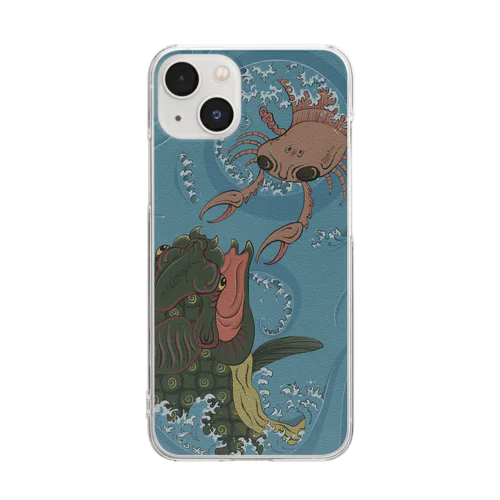 浮世絵風古生物　デボン紀の乱 Clear Smartphone Case