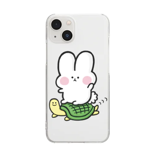 残業うさぎと「かめくん」 Clear Smartphone Case