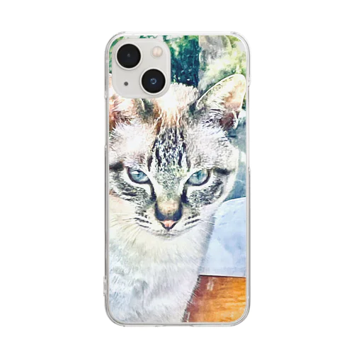 保護猫のカムイ君 Clear Smartphone Case