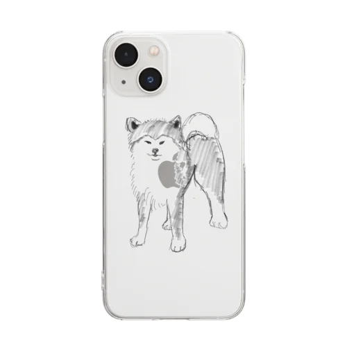 鉛筆秋田犬 Clear Smartphone Case