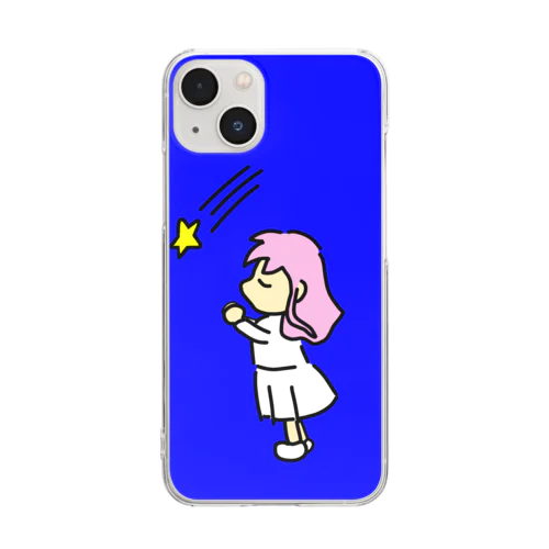 夜空　星に願いを Clear Smartphone Case