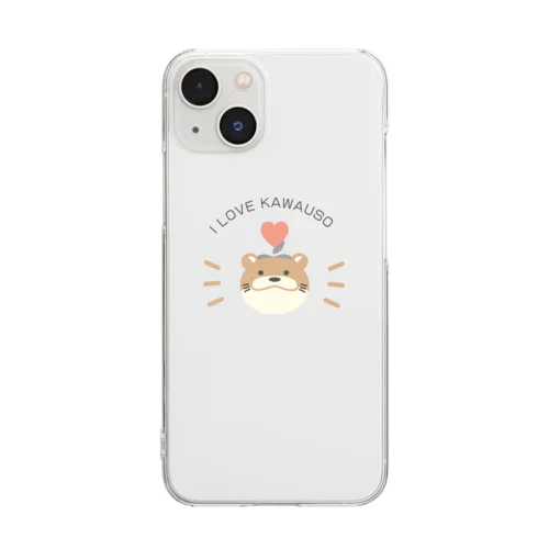 ILOVE♡かわうそくんスマホケース Clear Smartphone Case