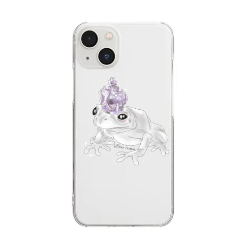 王冠カエル Clear Smartphone Case