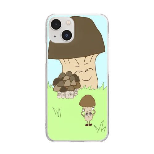 きのこの家族(ネーム記入位置あり) Clear Smartphone Case