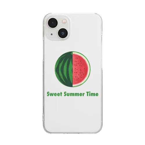 Sweet Summer Time クリアスマホケース