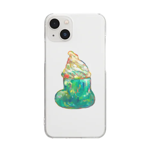 ブーツみたいなクリームソーダ Clear Smartphone Case