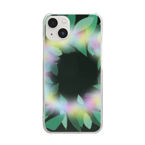 虹色に光る葉のかんむり Clear Smartphone Case