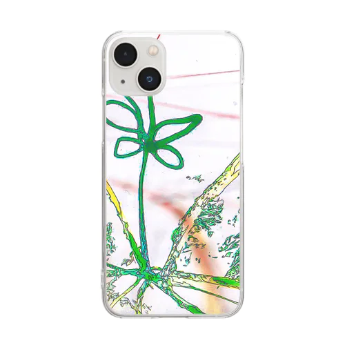 暑い夏に爽やか緑。写真絵１ Clear Smartphone Case