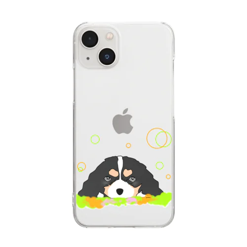 キャバリアトライカラー癒し犬 Clear Smartphone Case