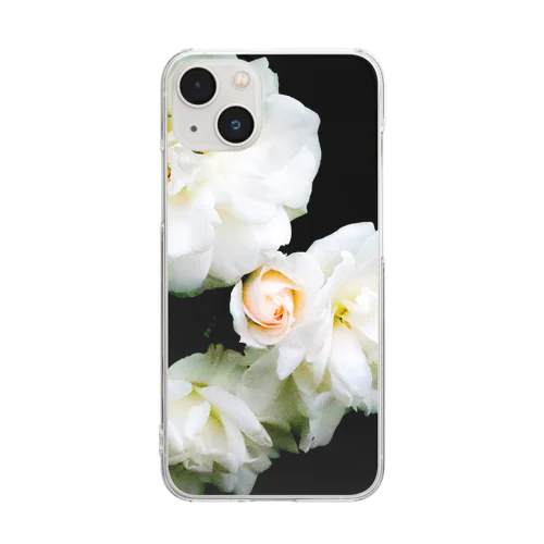 浮かび上がる白薔薇 Clear Smartphone Case