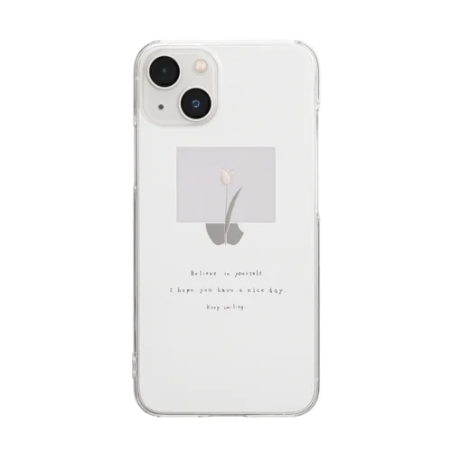 Peach Tulip × lavender blueberry milk tea Clear Smartphone Case