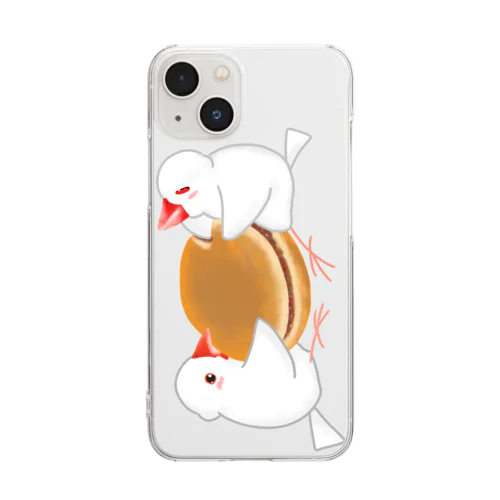 どら焼きと文鳥ず 縦長 Clear Smartphone Case