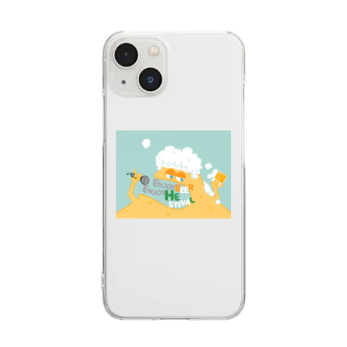 桜島と、ビールと、音楽。 Clear Smartphone Case