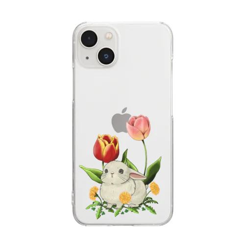 花とうさぎ Clear Smartphone Case