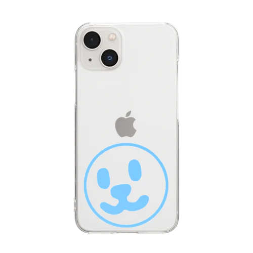 Smile Face Blue Line Clear Smartphone Case
