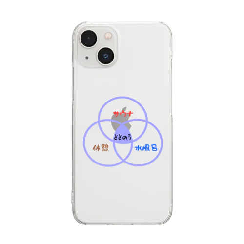 サウナ（ベン図） Clear Smartphone Case