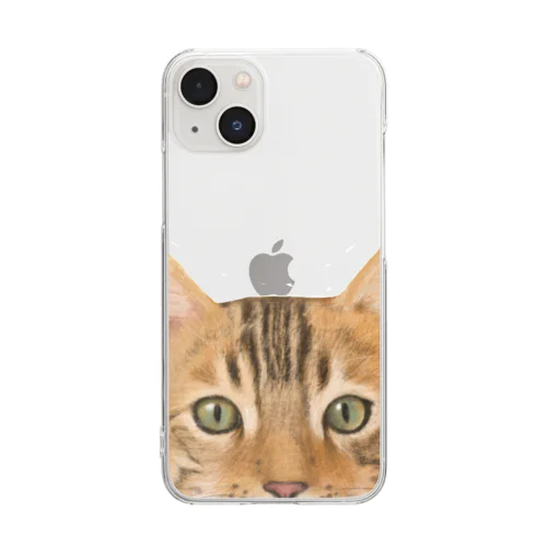 猫【顔】 Clear Smartphone Case