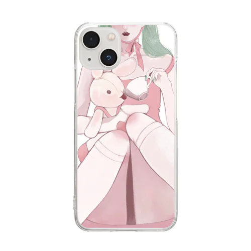 お茶会 Clear Smartphone Case