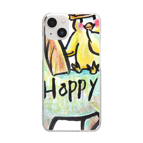 happy_001 Clear Smartphone Case