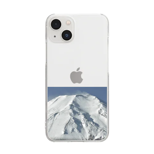 冠雪した富士山_003 Clear Smartphone Case